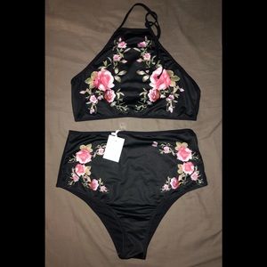 Plus size, high waisted 2 piece bathing suit